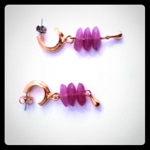 Vintage Purple &Gold Earrings